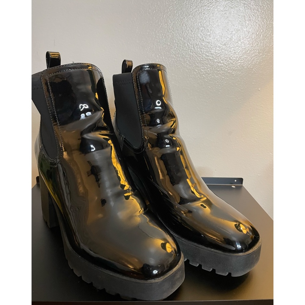 Black ALDO Patent Leather Ankle Boot